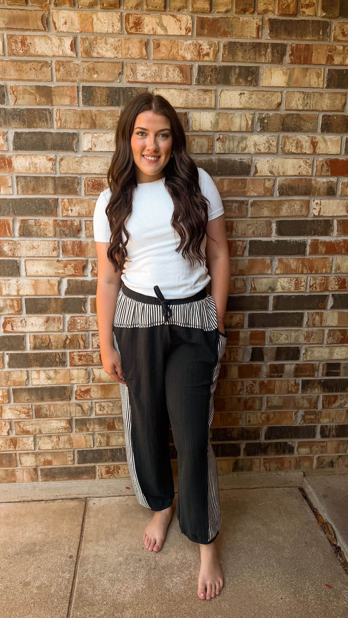 Black Striped Pants