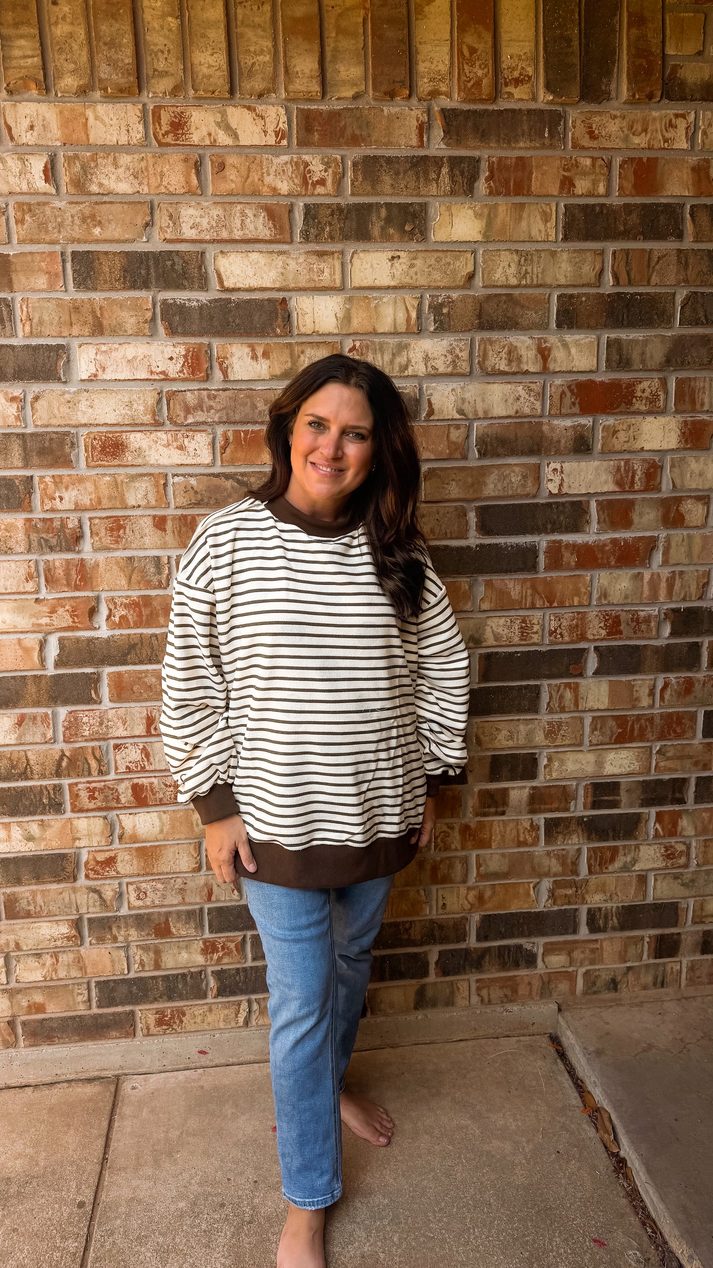 Polka Dot / Striped Sweatshirt