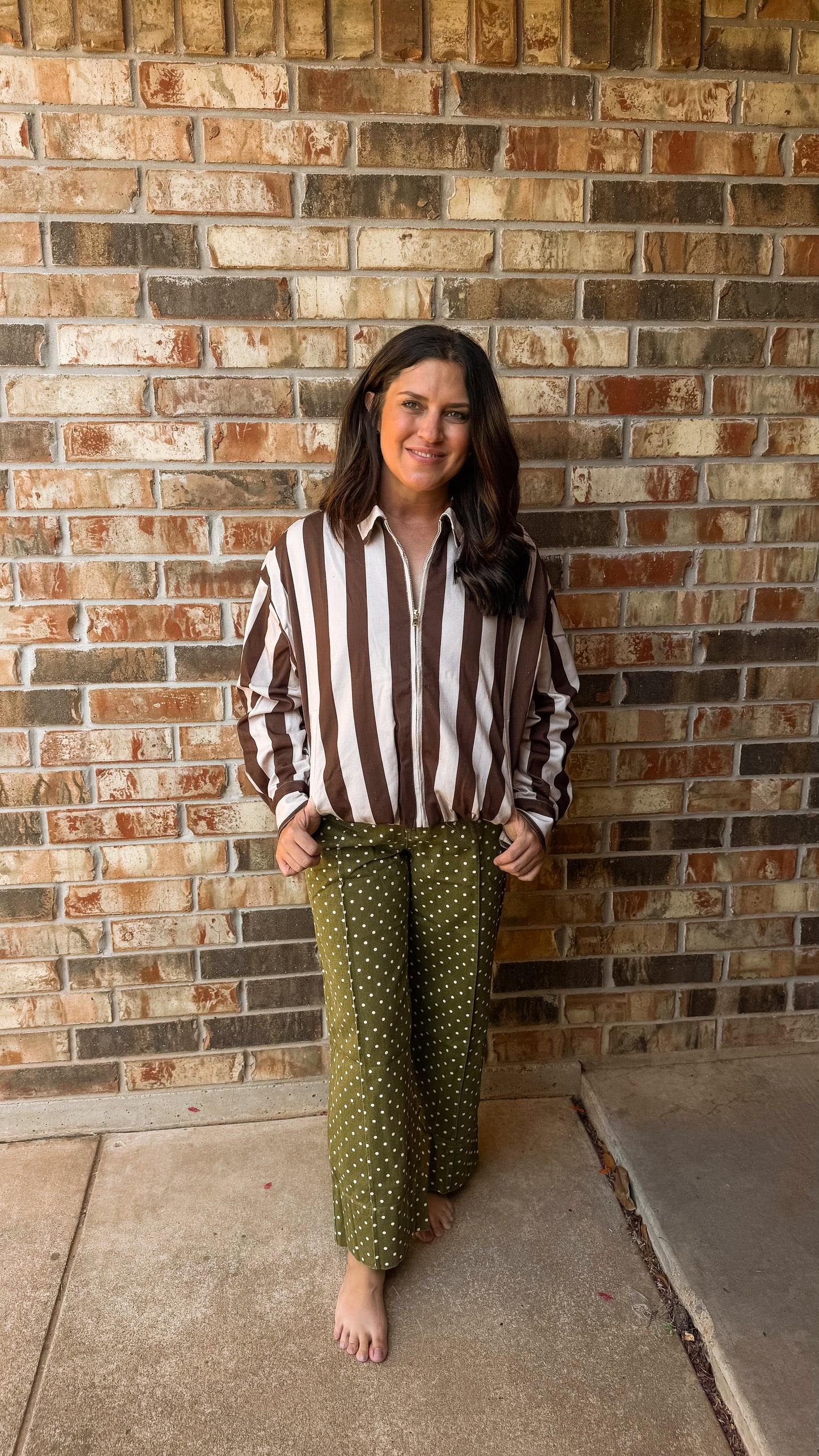 Brown Striped Jacket