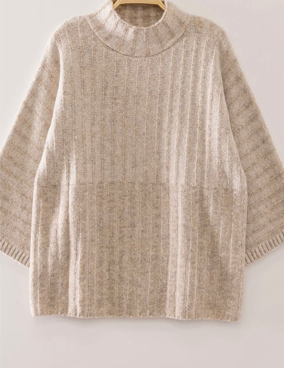 Ribbed Knit Mock Sweater