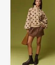 Taupe Polka Dot Sweatshirt