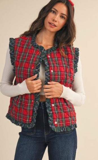 Christmas Plaid Vest