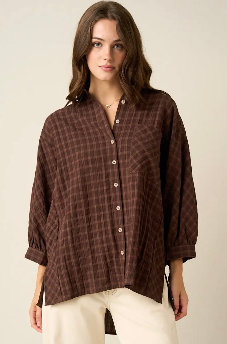 Plaid Button Up Top