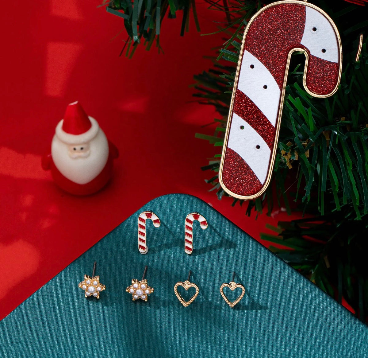 Candy Cane Trio Earring Set