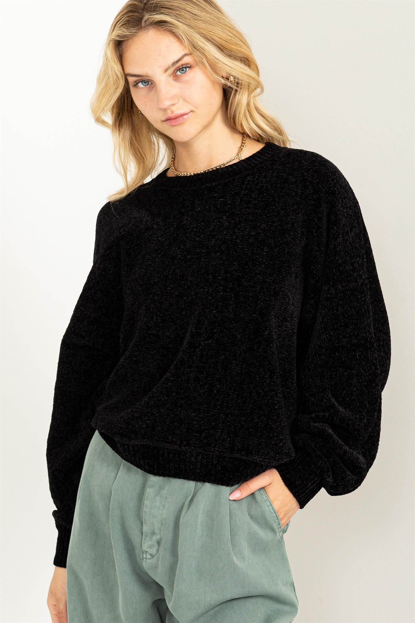 Vibe Check Sweater- Black