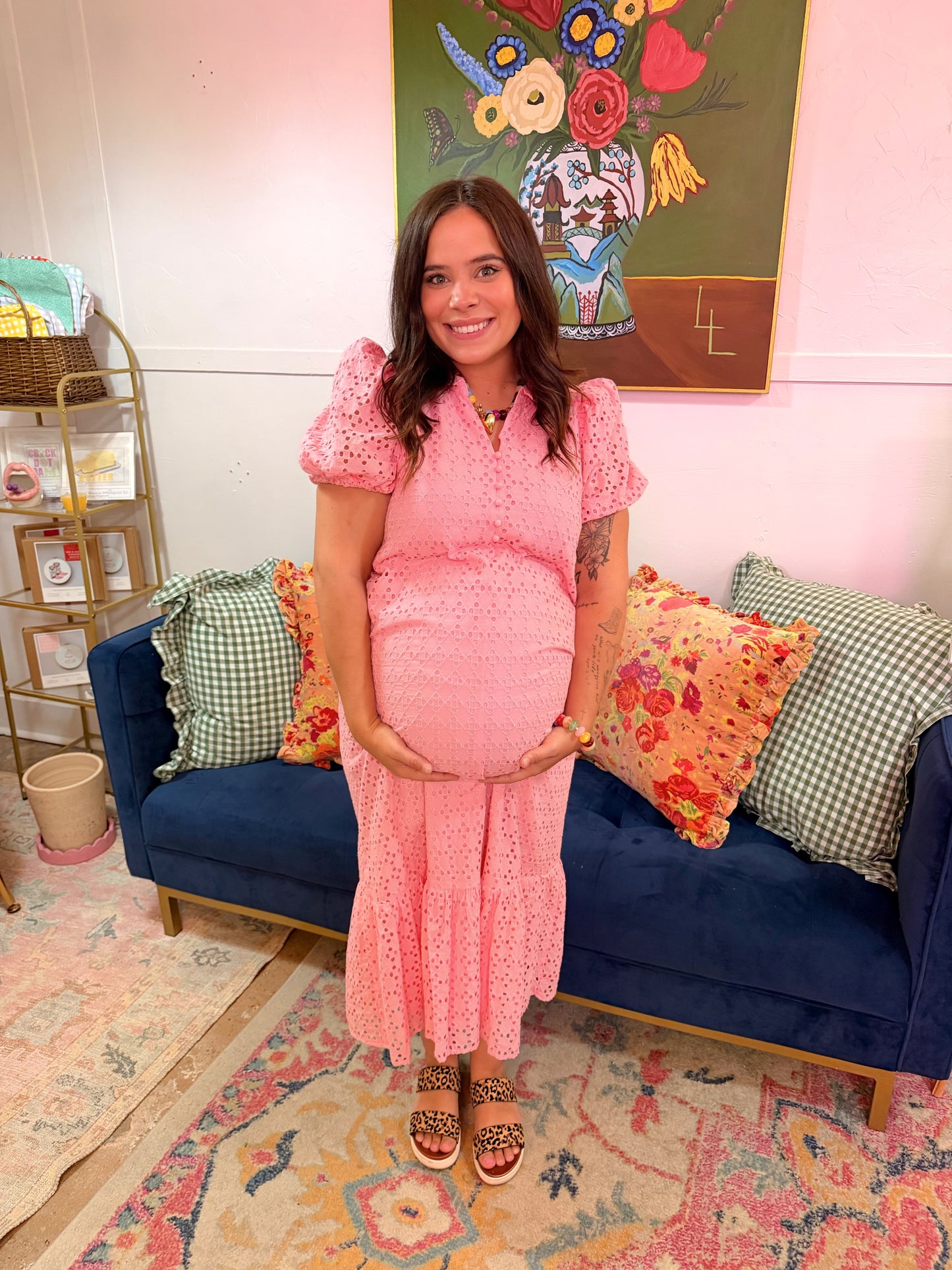 Pink Eyelet Dress