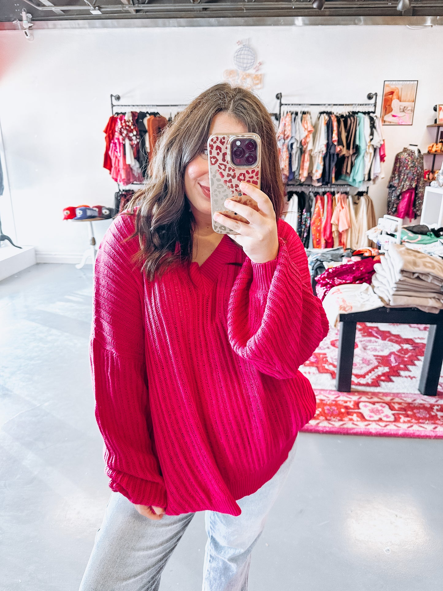 Open Book Top- Fuchsia