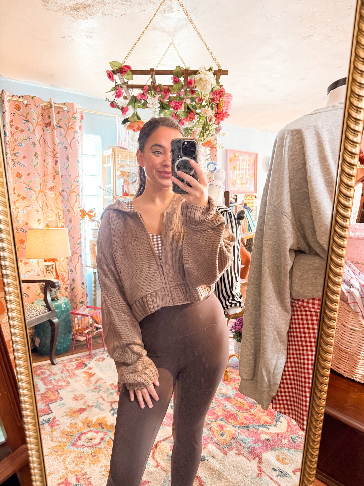 Brown Zip Up Sweater