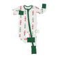 Red and Green Nutcracker Double Zipper Romper