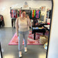 Check Mate Mesh Top- Taupe