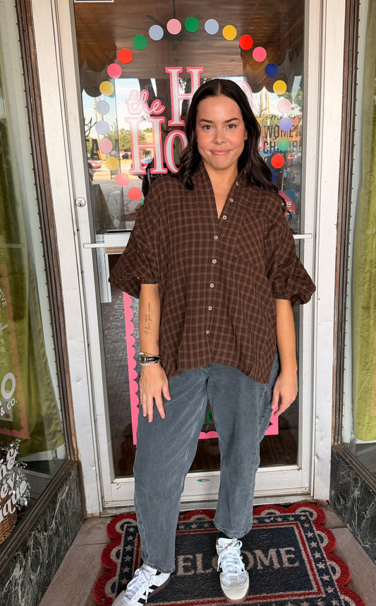 Plaid Button Up Top