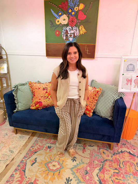 Brown Gingham Pants