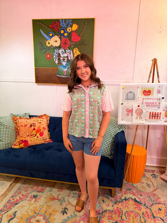 Floral Dot Top