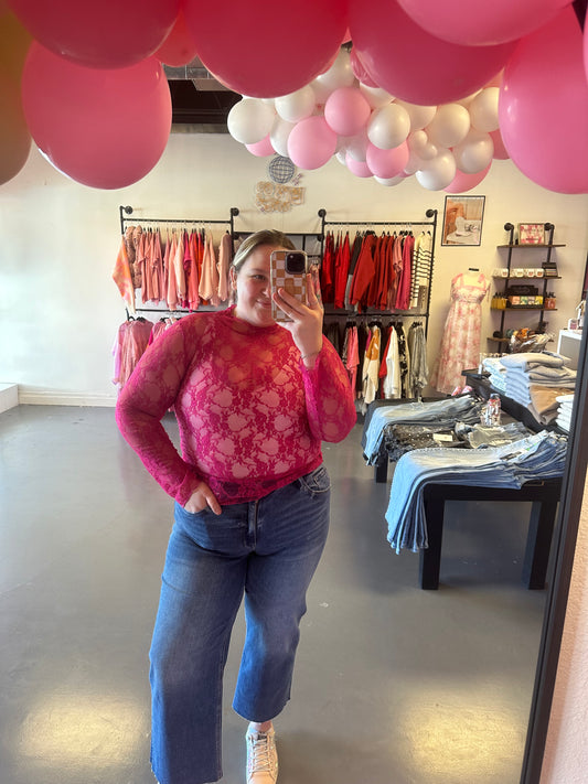 With The Flow Top- Fuschia