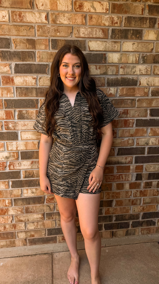 Tiger Denim Romper