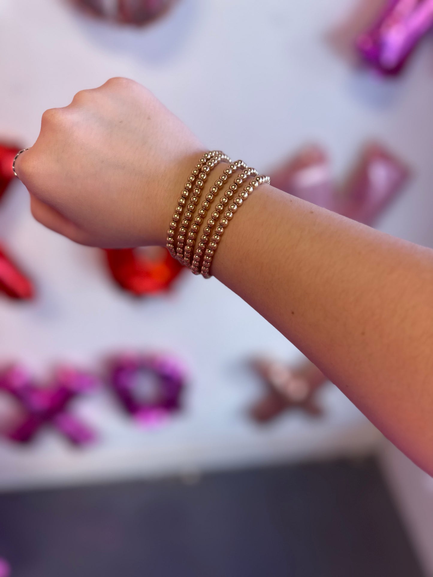 Golden Bead Bracelet Set