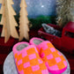 Pink Check Slippers