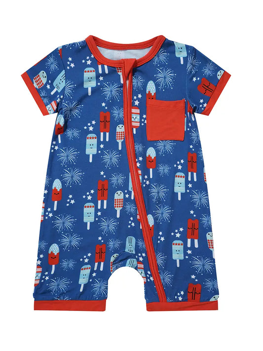 4th of July Bamboo Shortie Romper