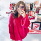 Open Book Top- Fuchsia