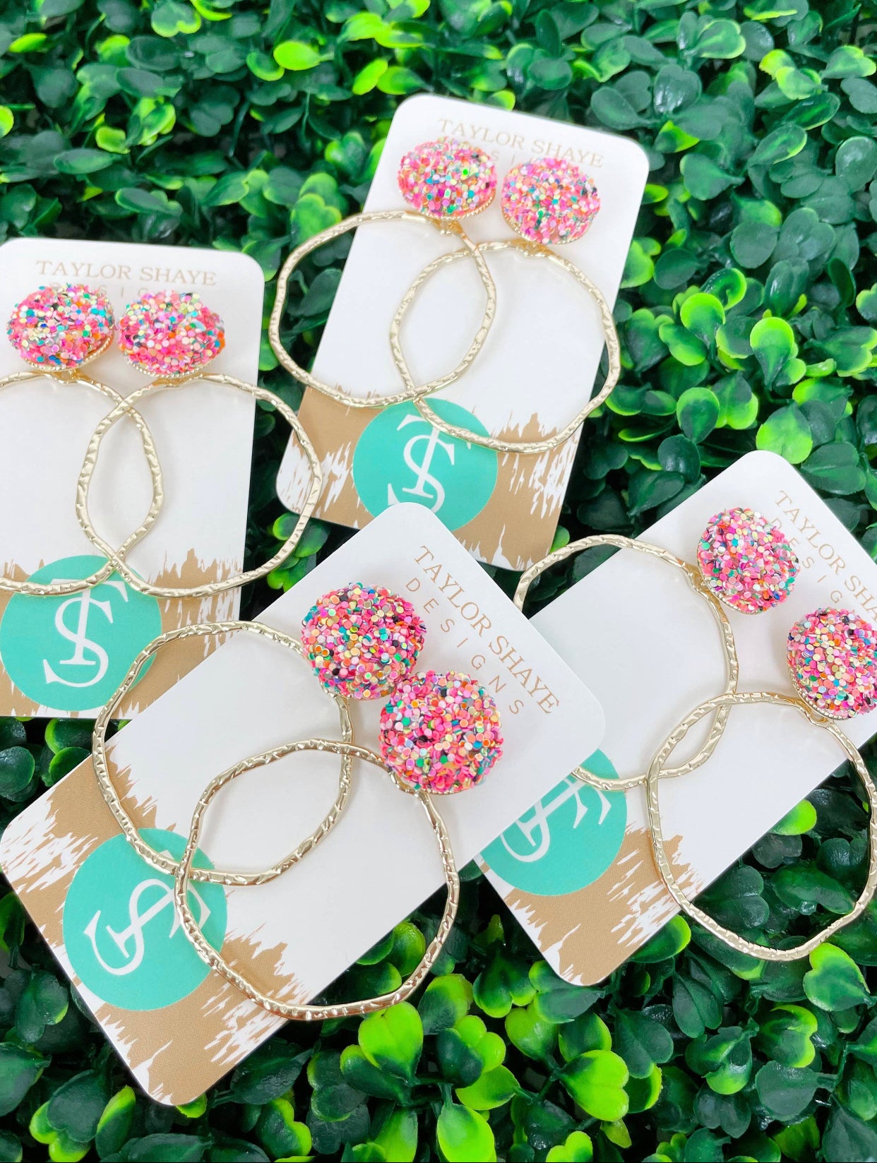 Glitter Top Hoops