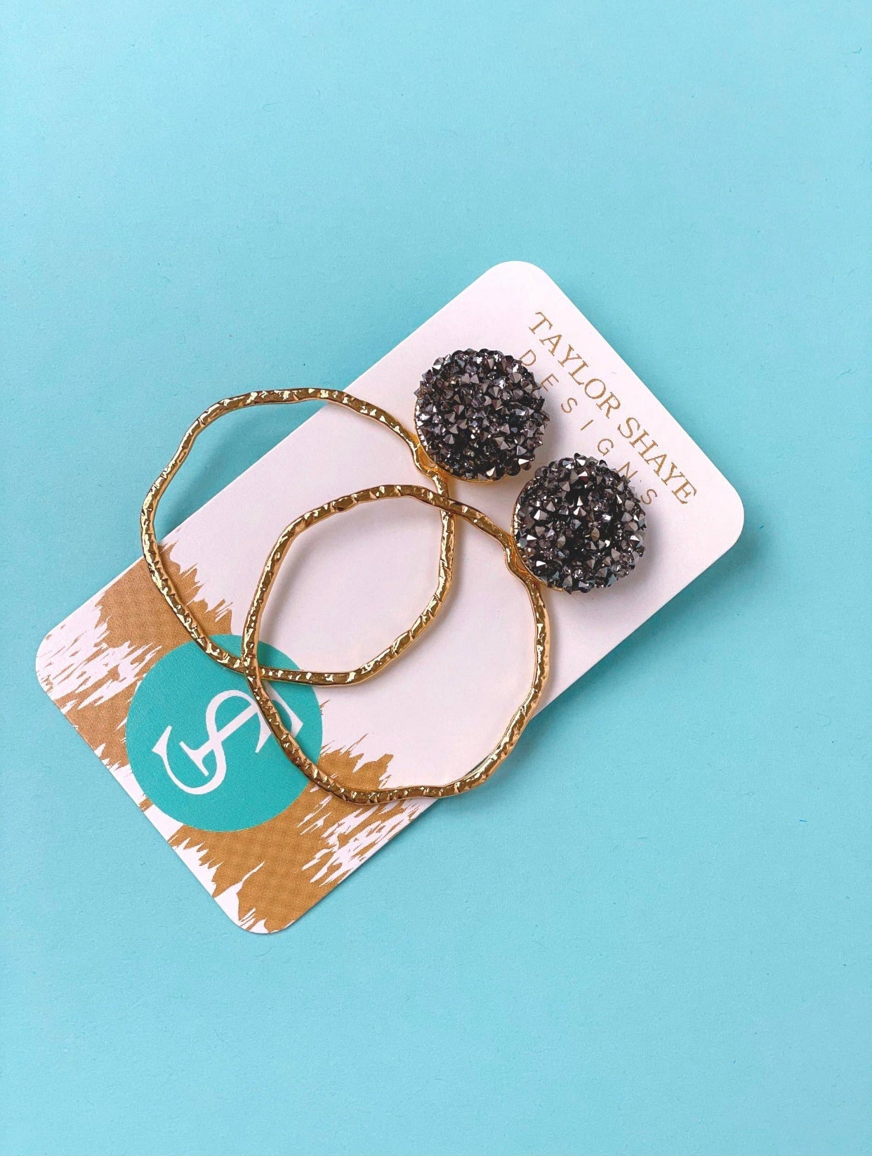 Glitter Top Hoops