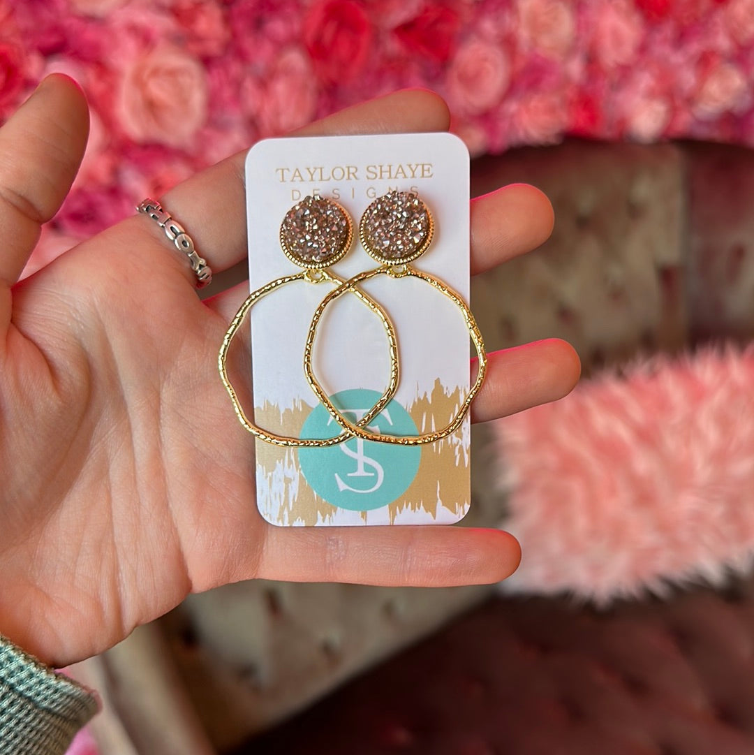 Glitter Top Hoops