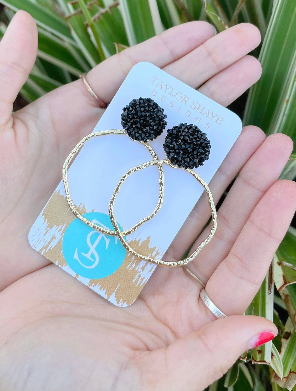 Glitter Top Hoops
