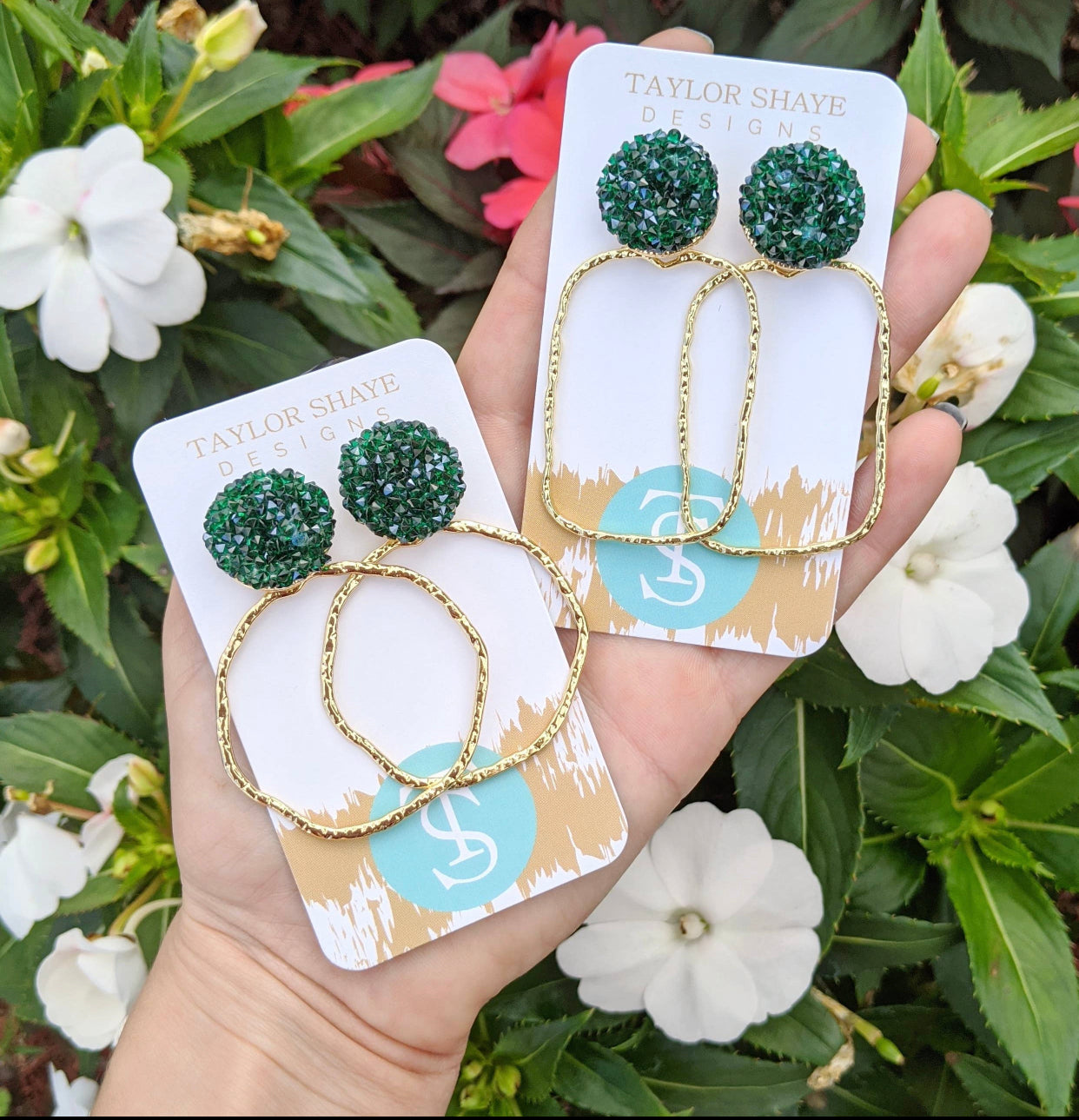 Glitter Top Hoops
