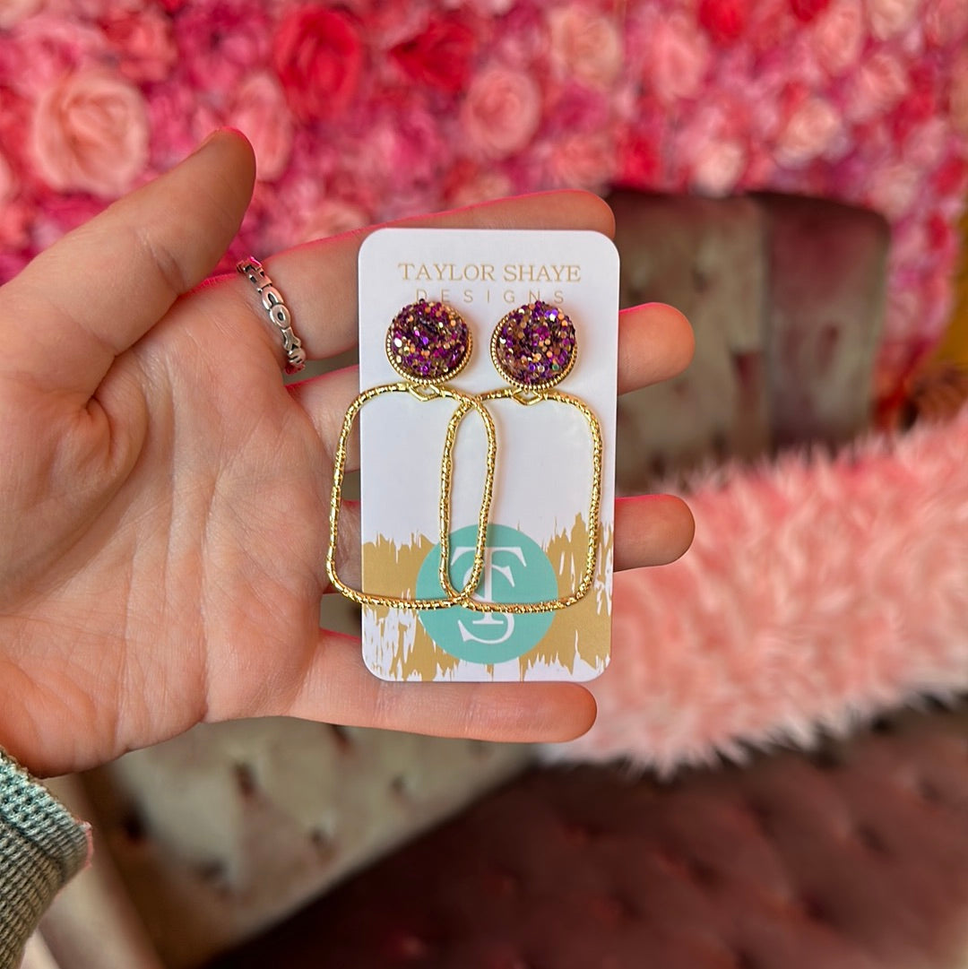 Glitter Top Hoops