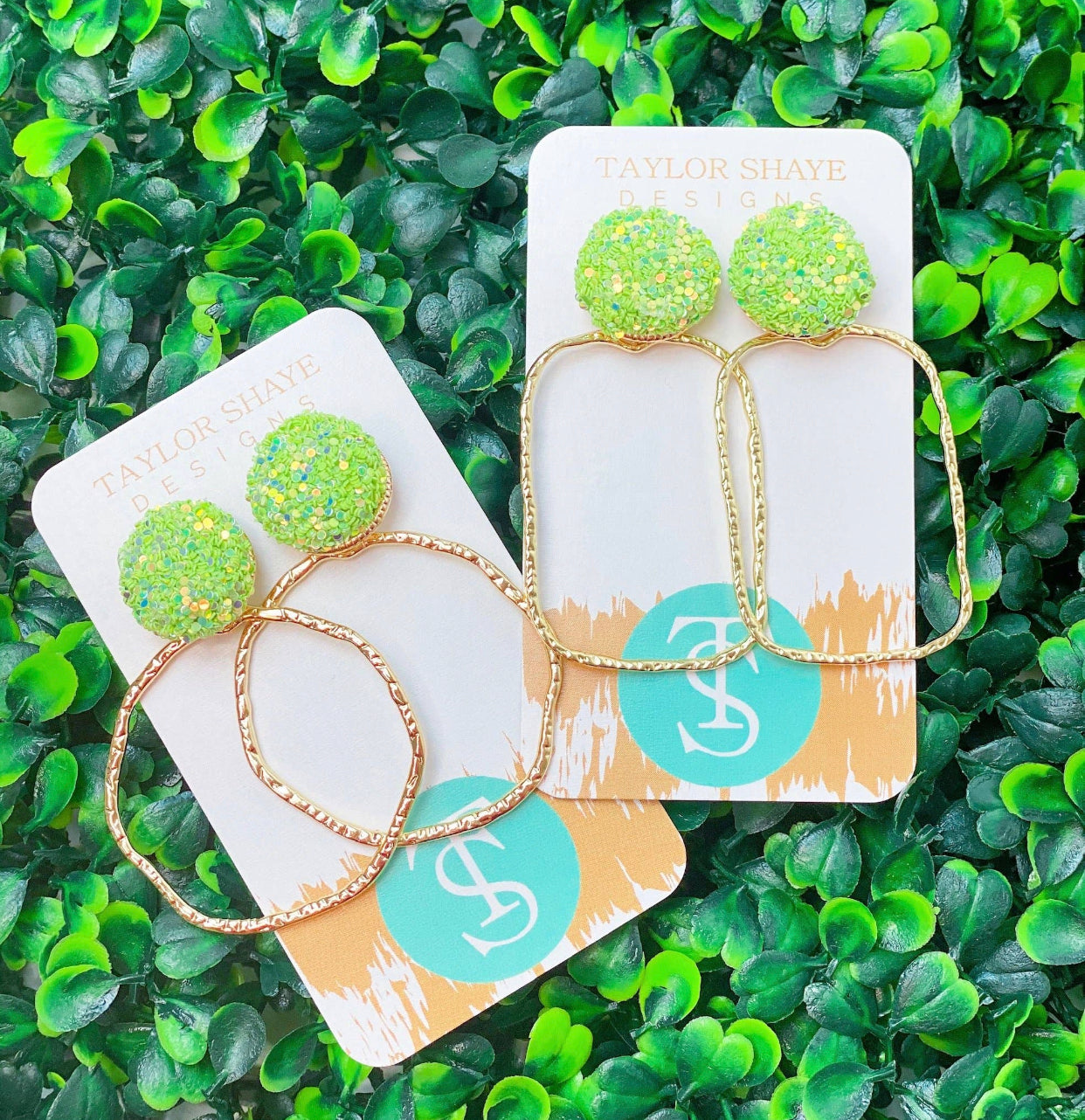 Glitter Top Hoops