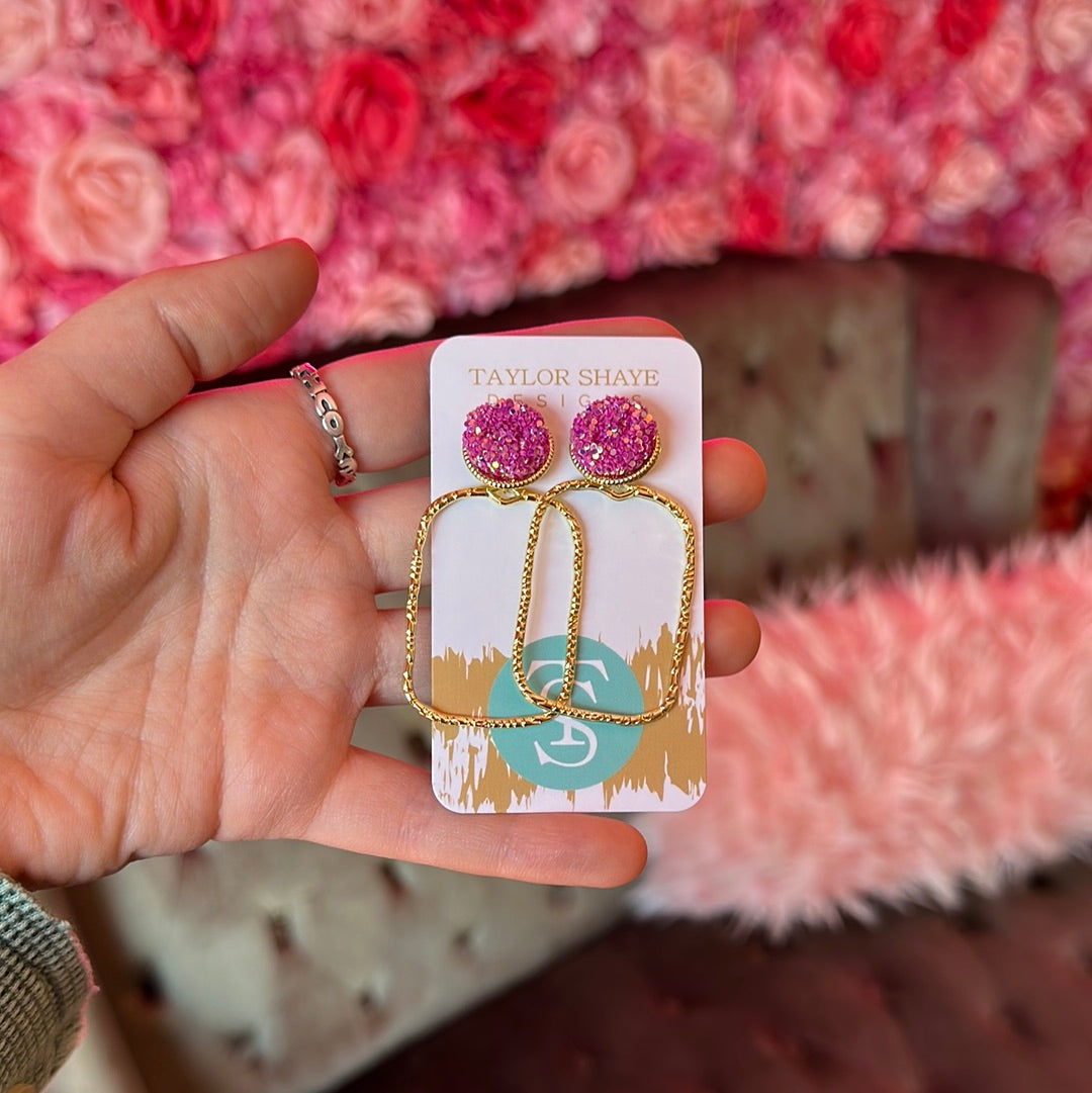 Glitter Top Hoops